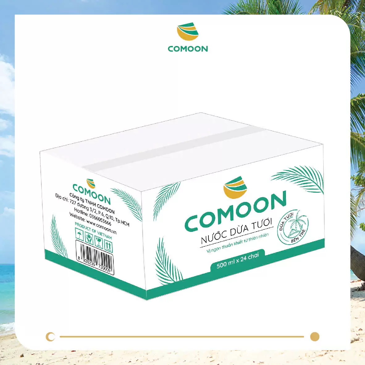 THÙNG 24 CHAI NƯỚC DỪA COMOON